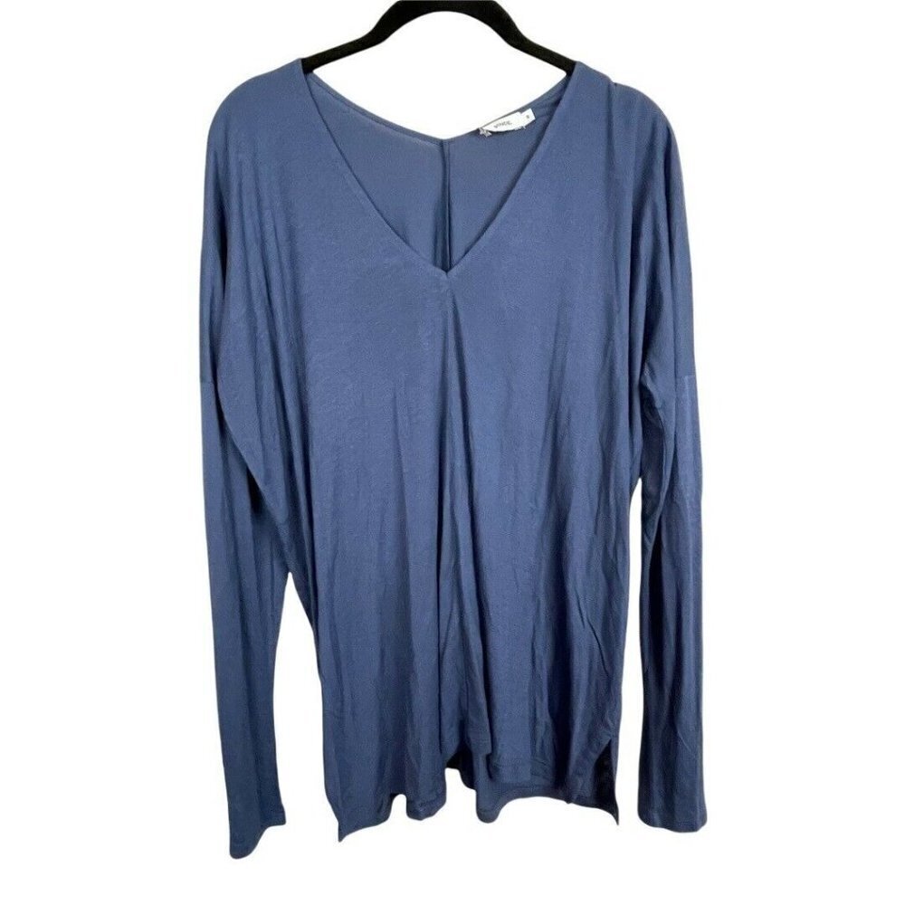 Vince V-neck Long Sleeve Tunic BLUE Size XS High Low Oversized